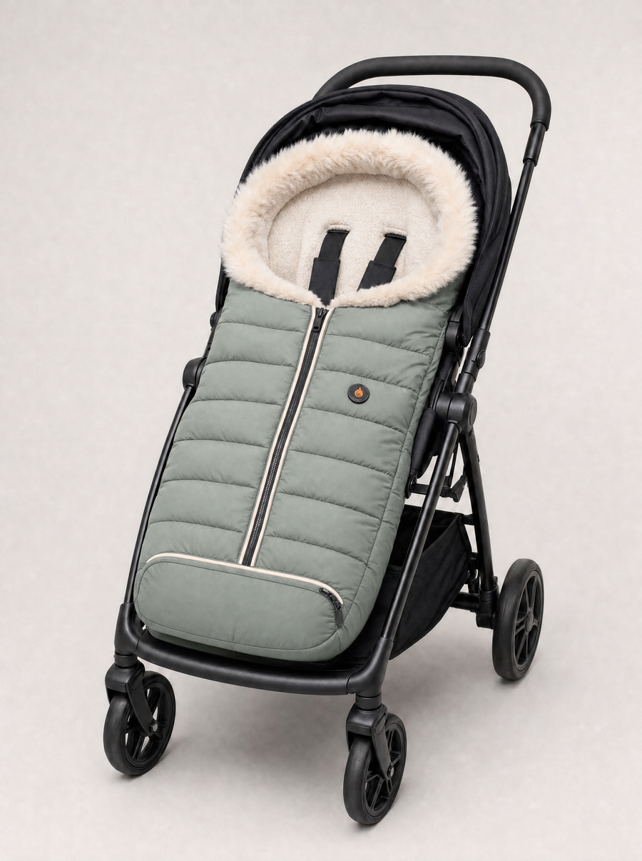 Emberbug footmuff fitted on a stroller