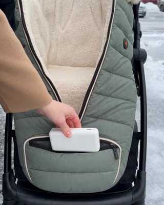 Power bank going into the foot pocket